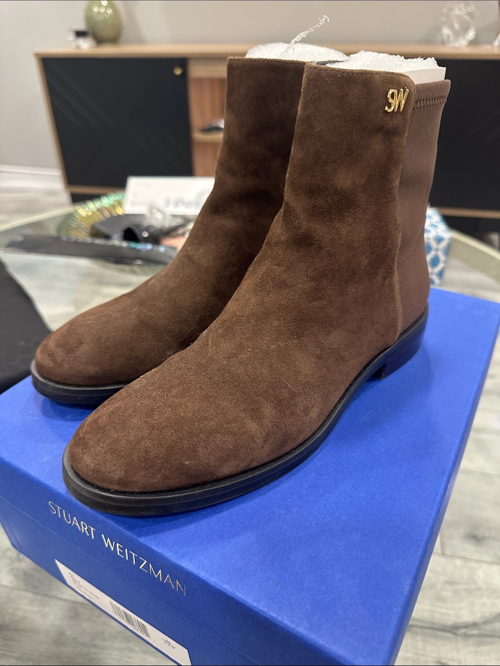 Stuart Weitzman Men's Dark Brown Suede Chukka Boots